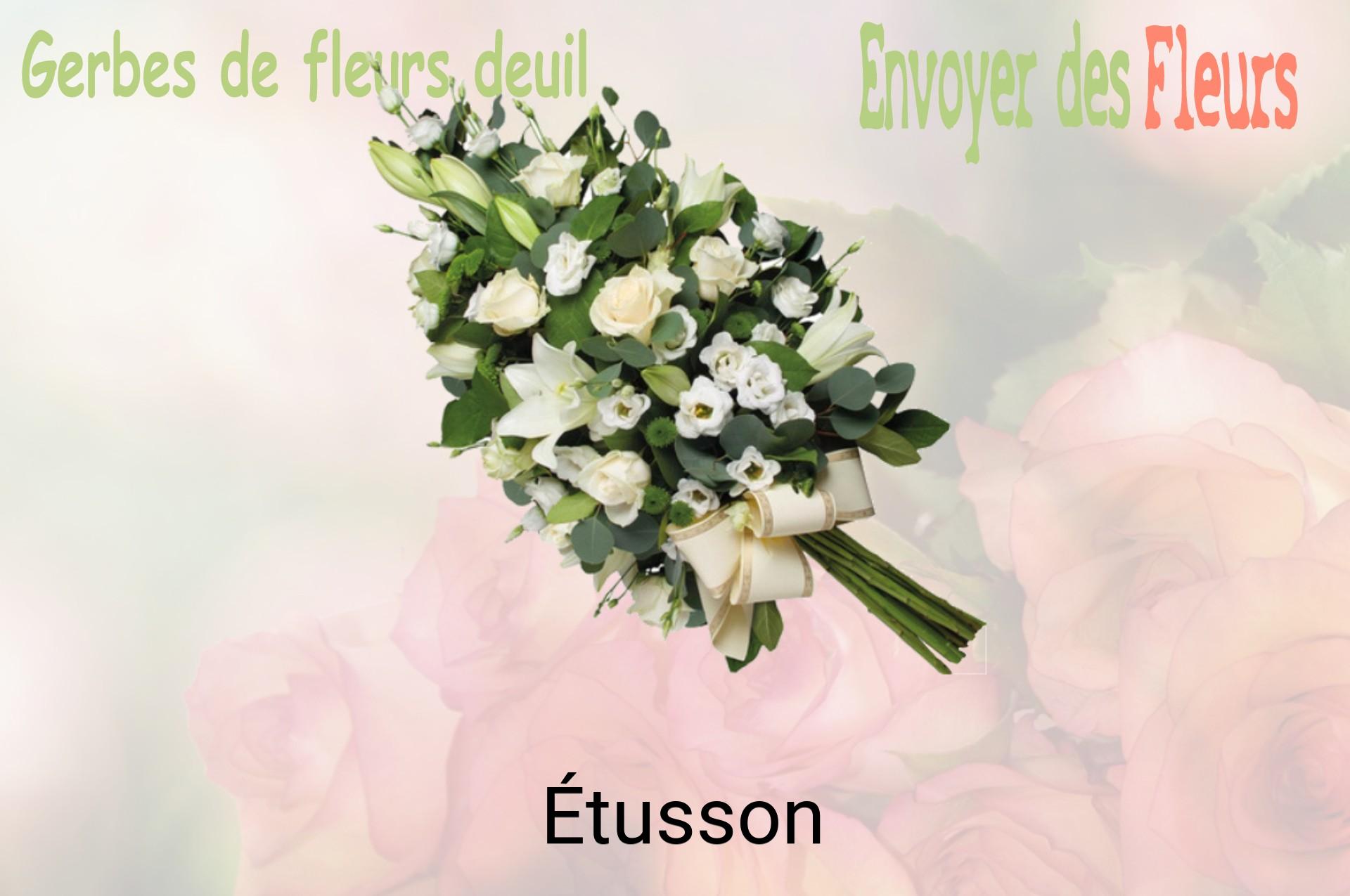 Gerbe de fleurs de deuil livrée à Étusson